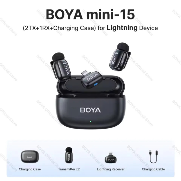 BOYA For I Phone IOS Dual Wireless Microphone Mini 15 - Image 1